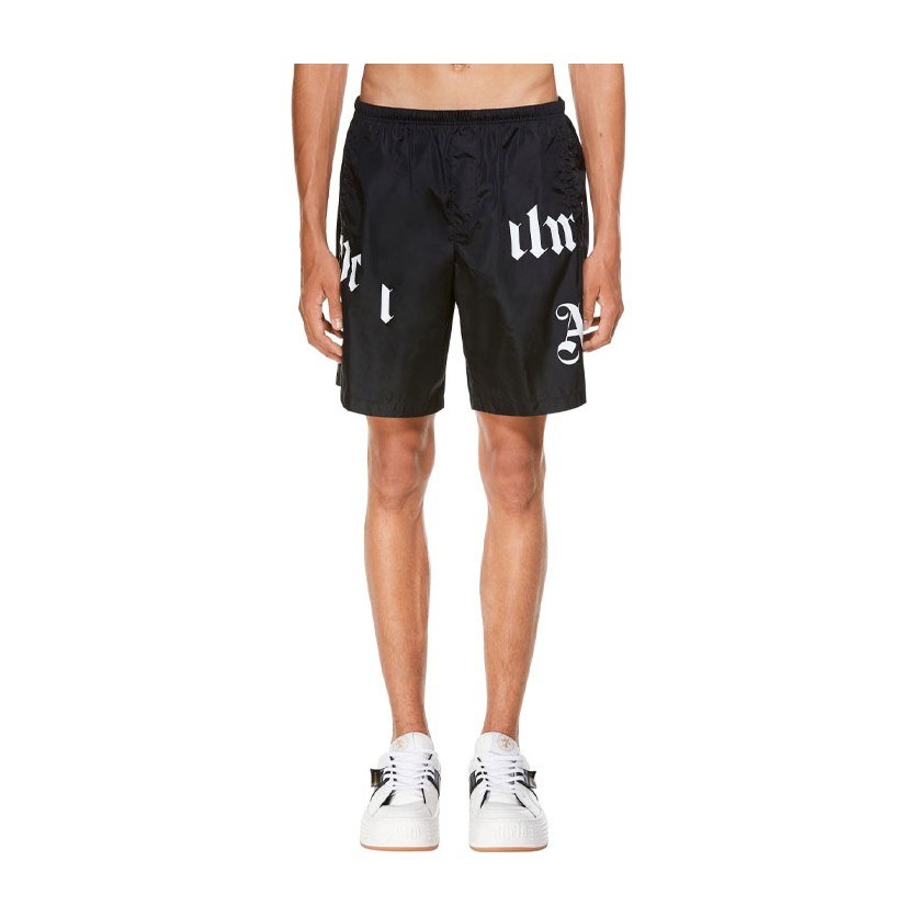 Palm Angels SS21 Broken Logo Beach Shorts Black