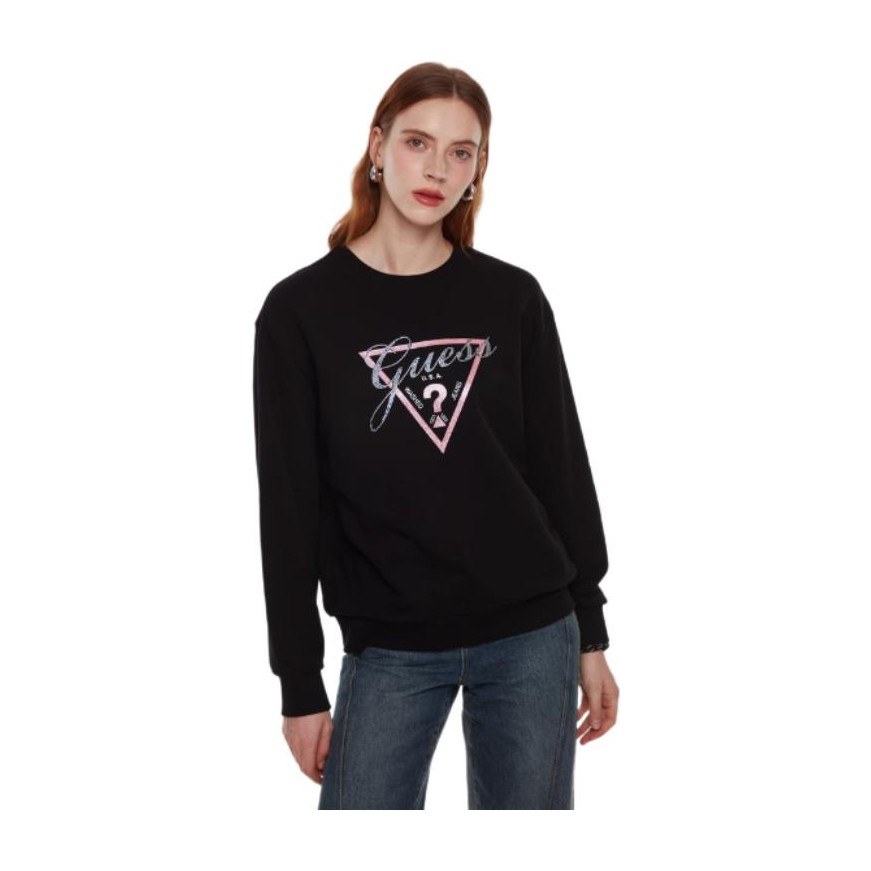 GUESS Classic Triangle Logo Pullover Sweatshirt