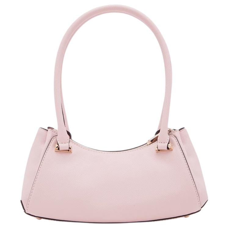 GUESS Simple Gold Accent Faux Leather Tote Pink Gray