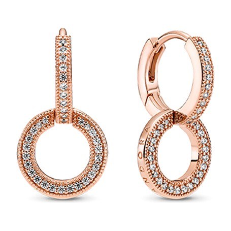 Pandora Rose Shimmering Double Hoop Earrings
