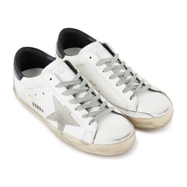 Golden Goose Super-Star Black Heel Gray Star
