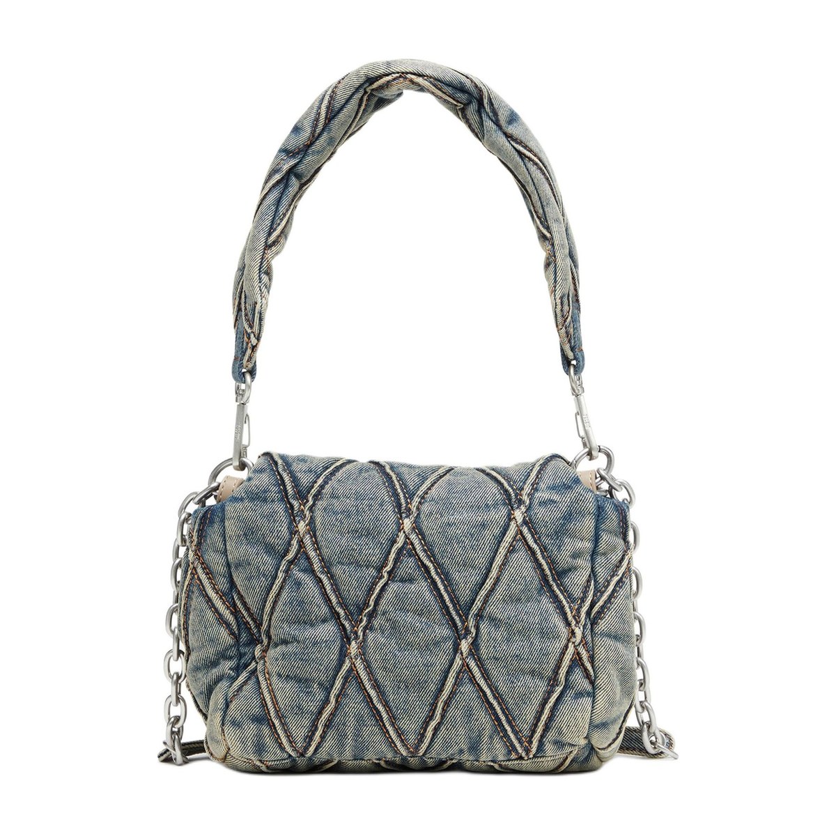 Diesel Quilted Cotton Tote Small Navy