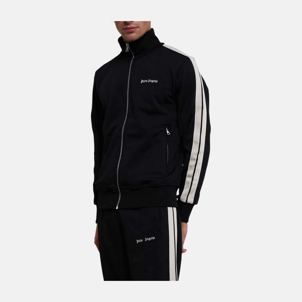 Palm Angels SS23 Letter Logo Zip Jacket Black