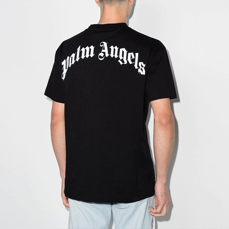Palm Angels Shark Print Logo T-Shirt Black