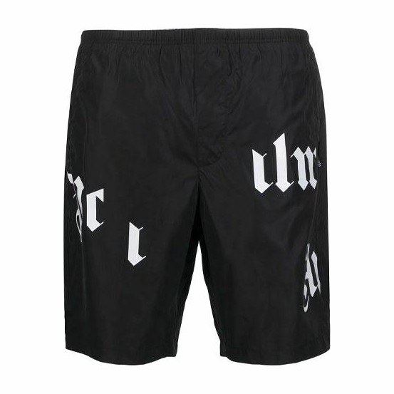 Palm Angels SS21 Broken Logo Beach Shorts Black