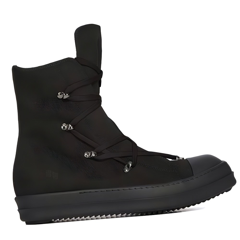Rick Owens DRKSHDW Hexa High Top Canvas Sneakers Black