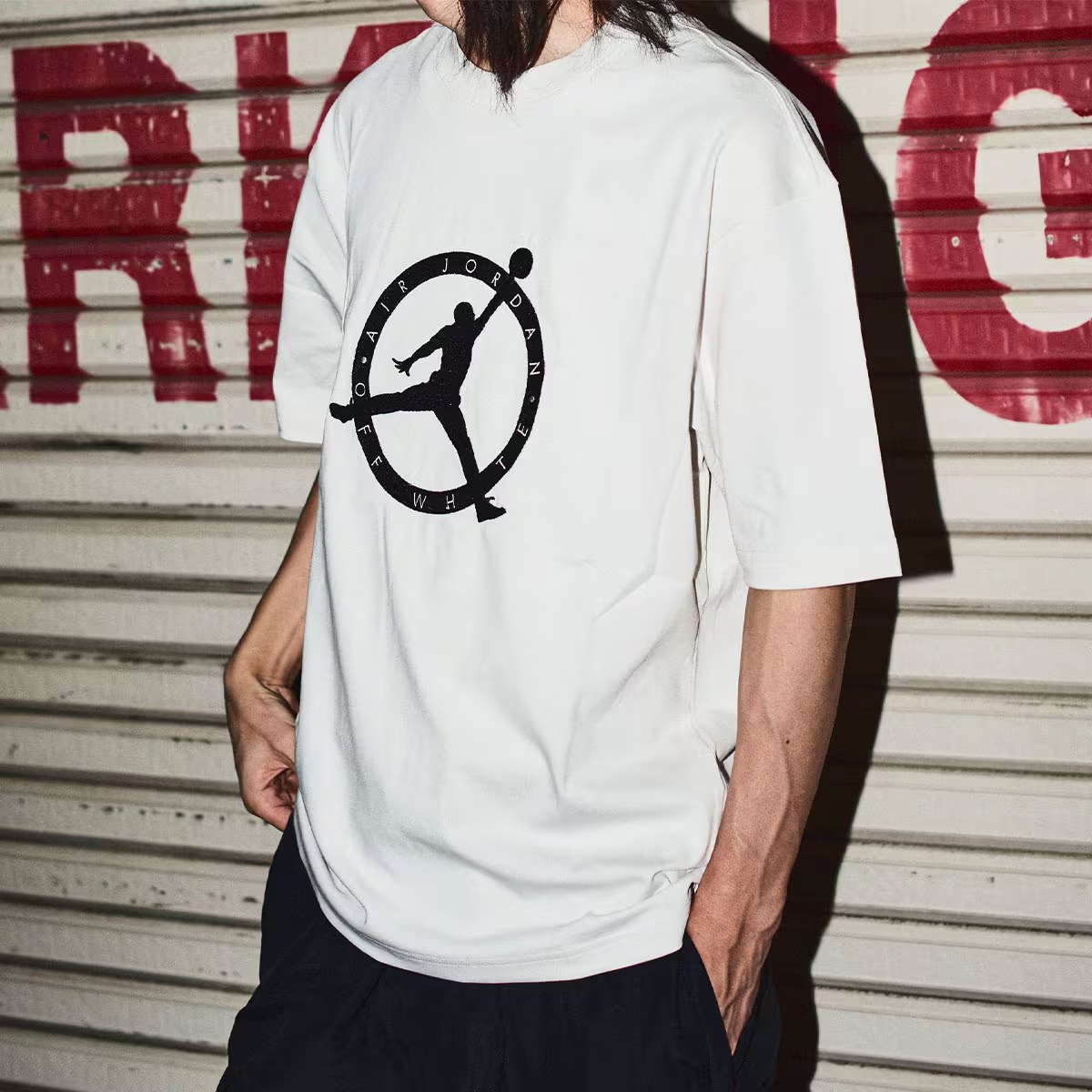 Jordan x OFF-WHITE Logo Embroidered T-Shirt