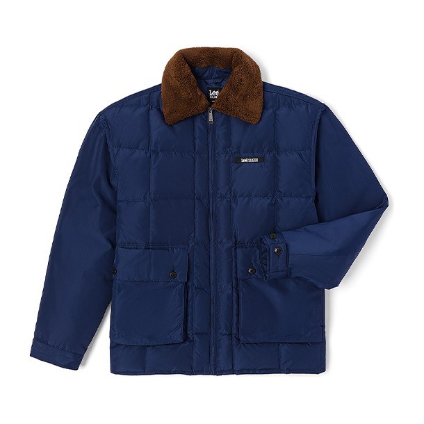 Lee Navy Blue Logo Puffer Jacket