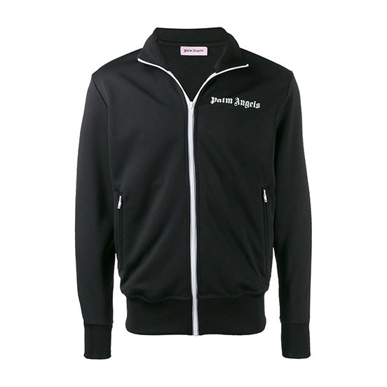 Palm Angels Zip-Up Track Jacket Black