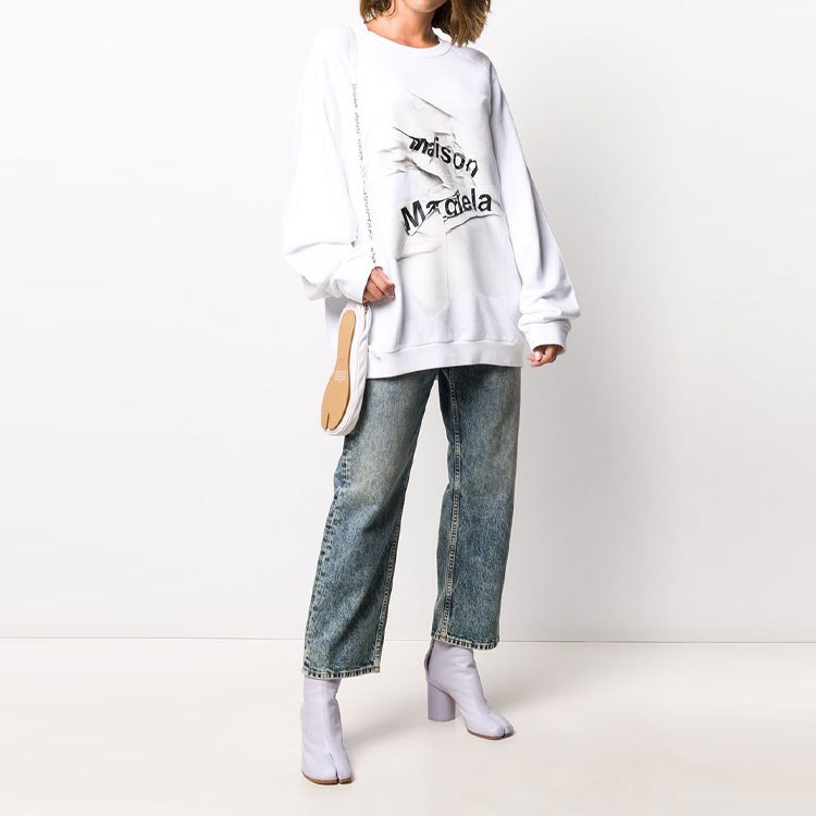 Maison Margiela Logo Crewneck Sweatshirt White
