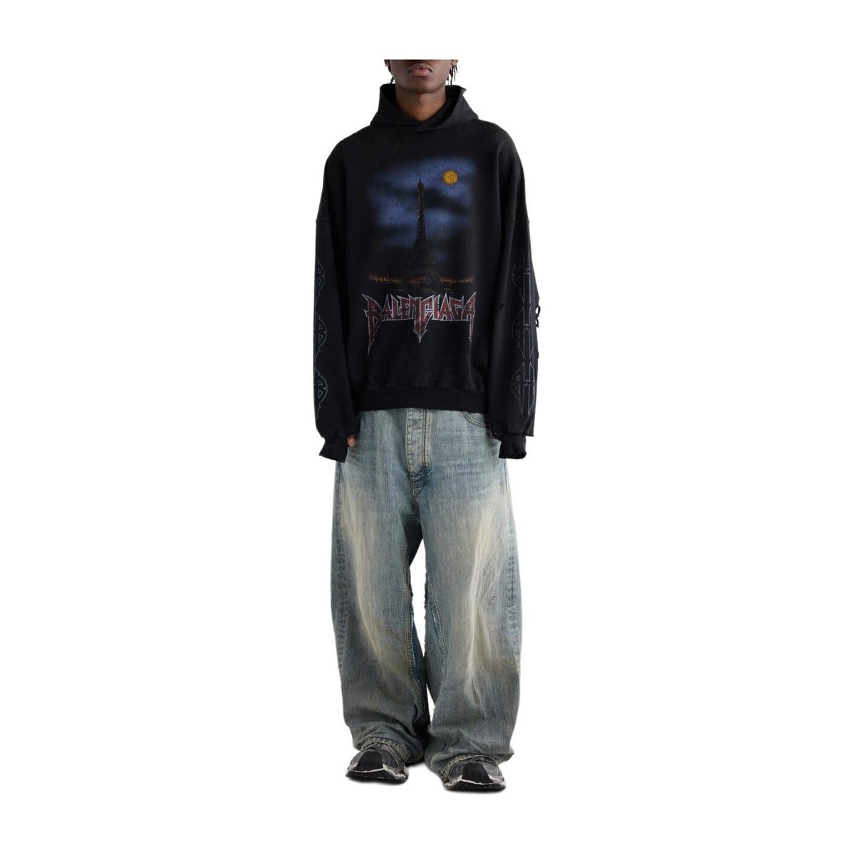 Balenciaga FW23 Logo Hoodie Black