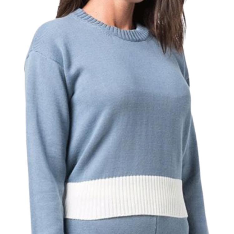 MM6 Maison Margiela FW21 Contrast Hem Wool Sweater Blue