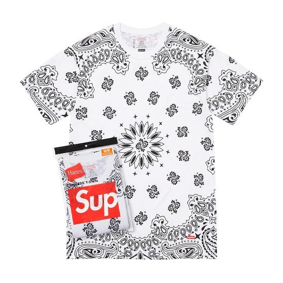 Supreme x Hanes Bandana Tagless Tees