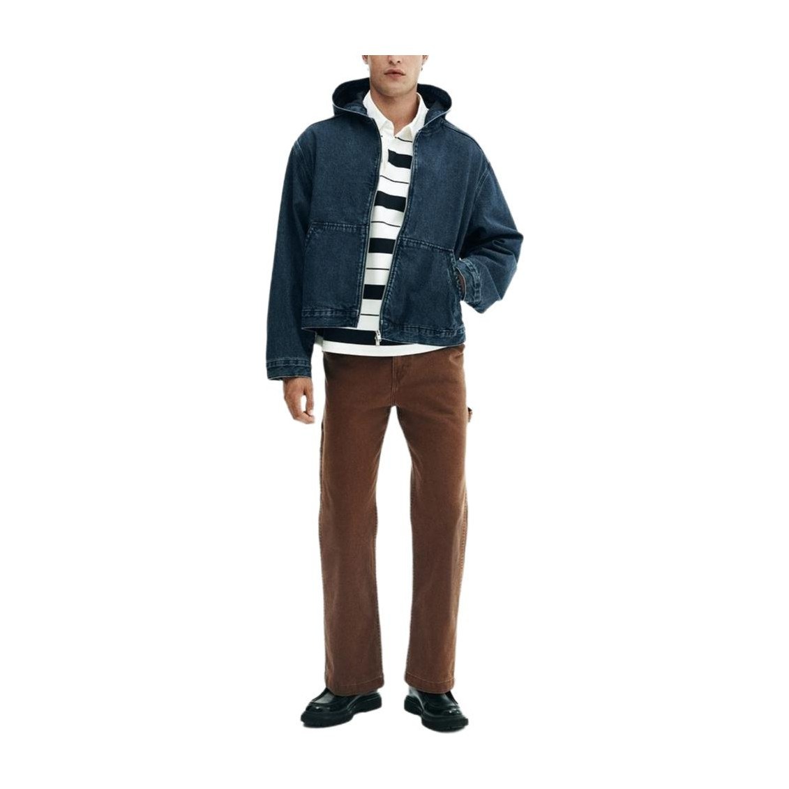 H&M Relaxed Hoodie Denim Jacket