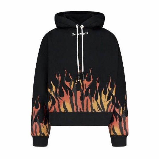 Palm Angels Tiger Flame Hoodie Black