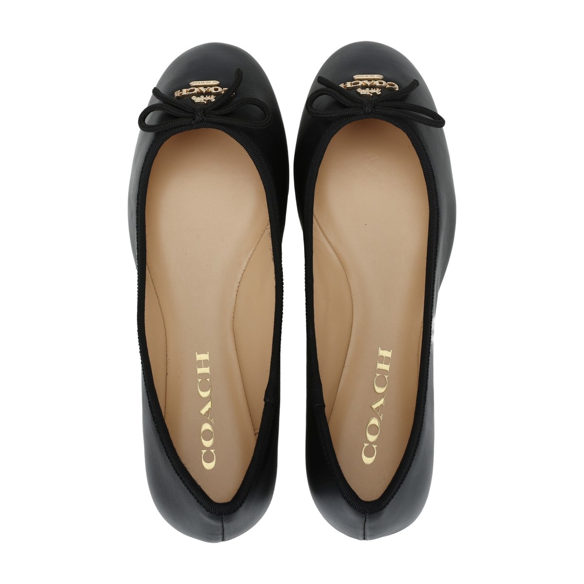 Coach Leather Slip-On Ballet Flat Black