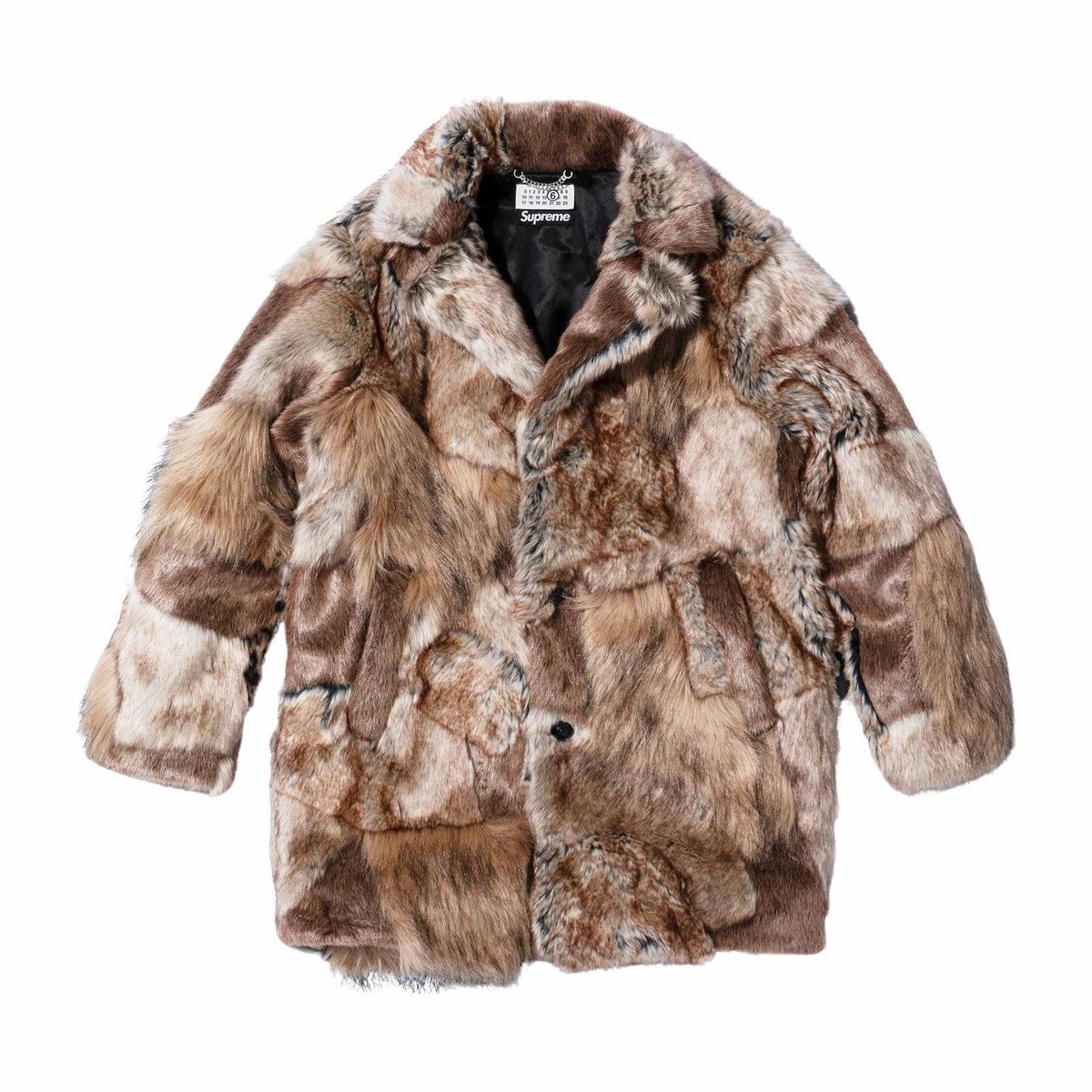 Supreme x MM6 Maison Margiela Patchwork Faux Fur Coat