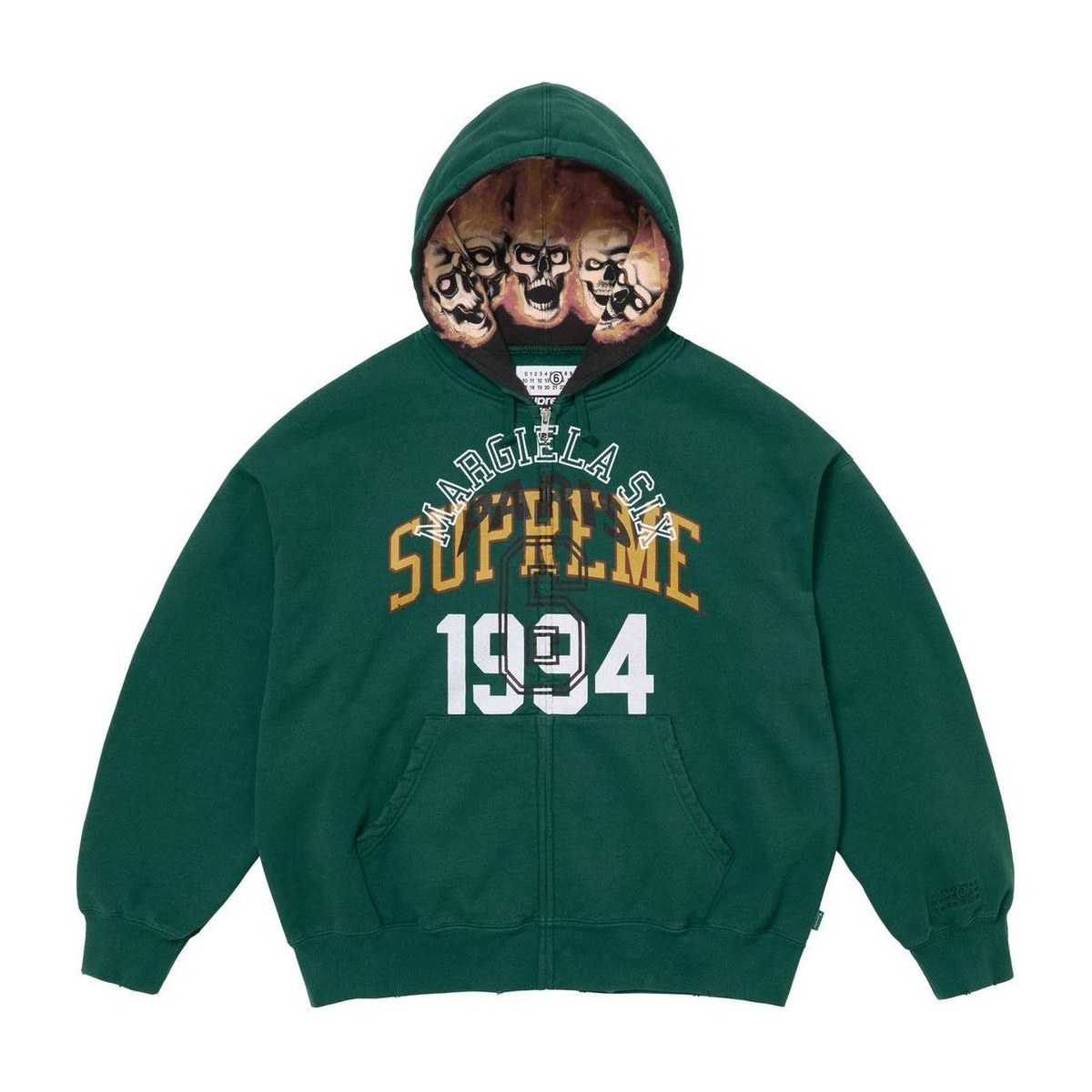 Supreme x MM6 Maison Margiela Zip Up Hooded Sweatshirt