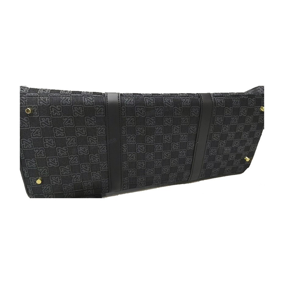 Jordan Checkered Fabric Bucket Bag Black