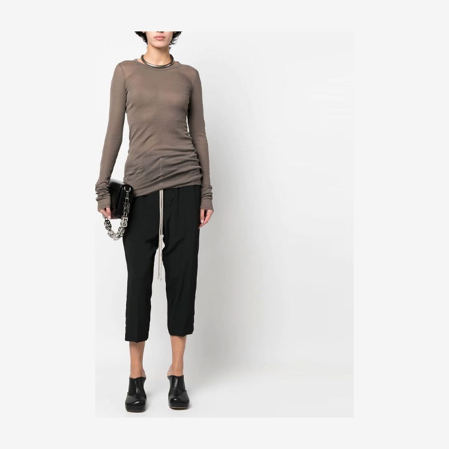 Rick Owens SS23 Drawstring High Waist Pants Black