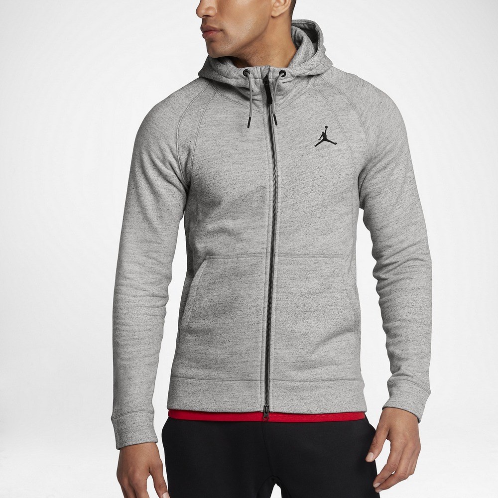 Jordan Logo Zip Hoodie Grey
