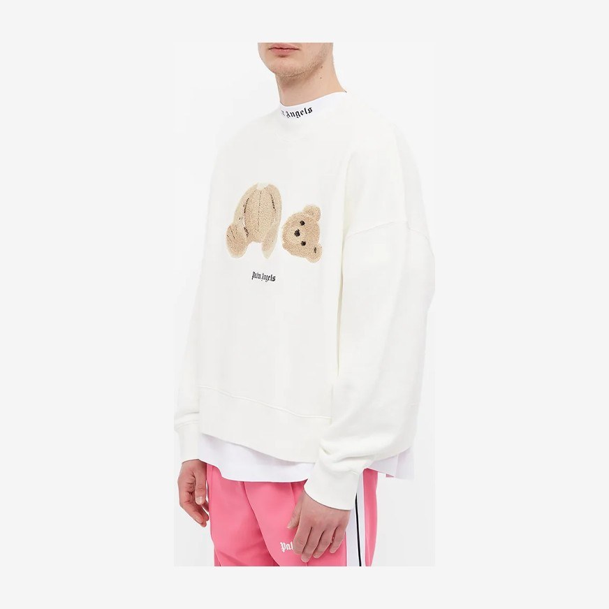 Palm Angels Decapitated Bear Crewneck White