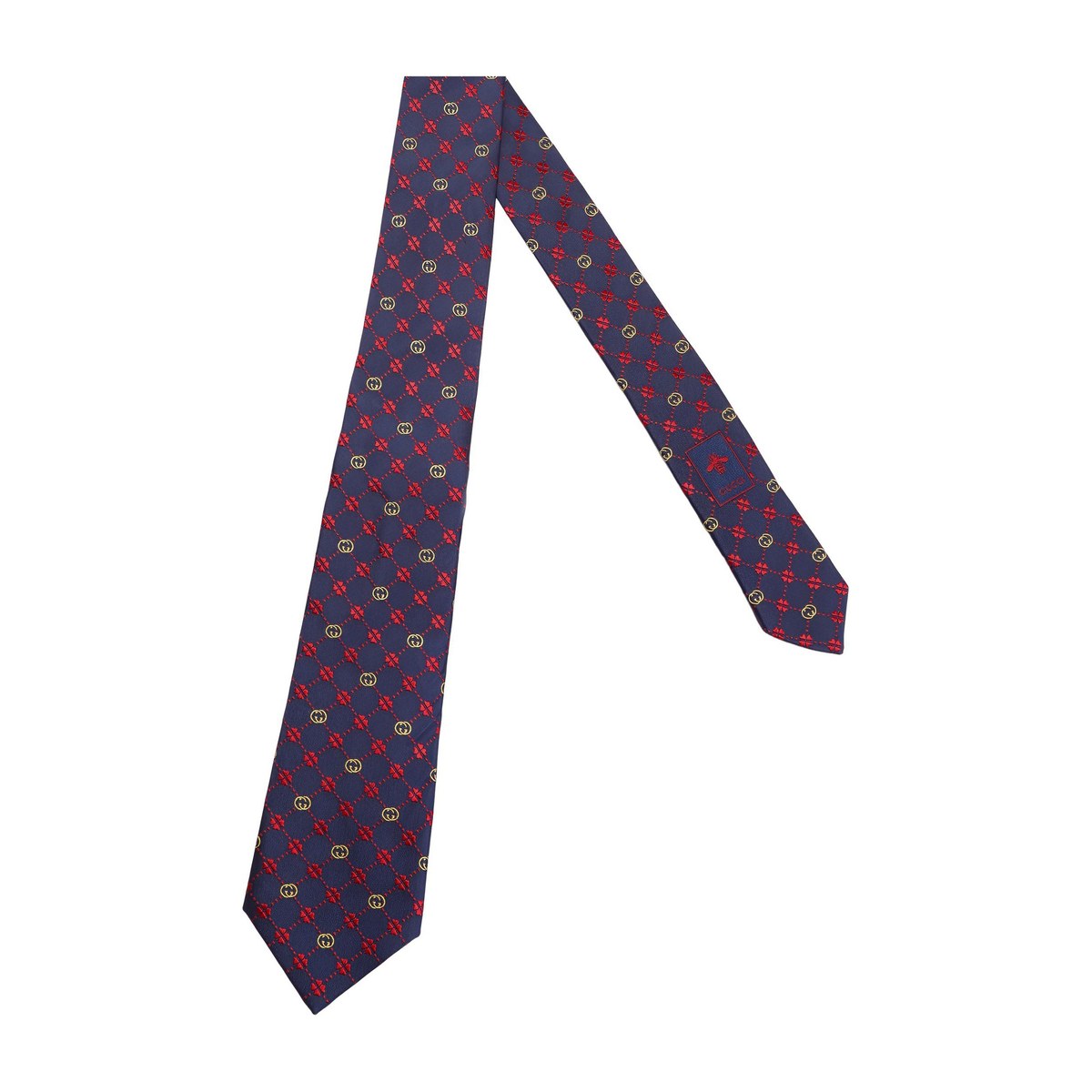 GUCCI Silk Tie Deep Blue/Red
