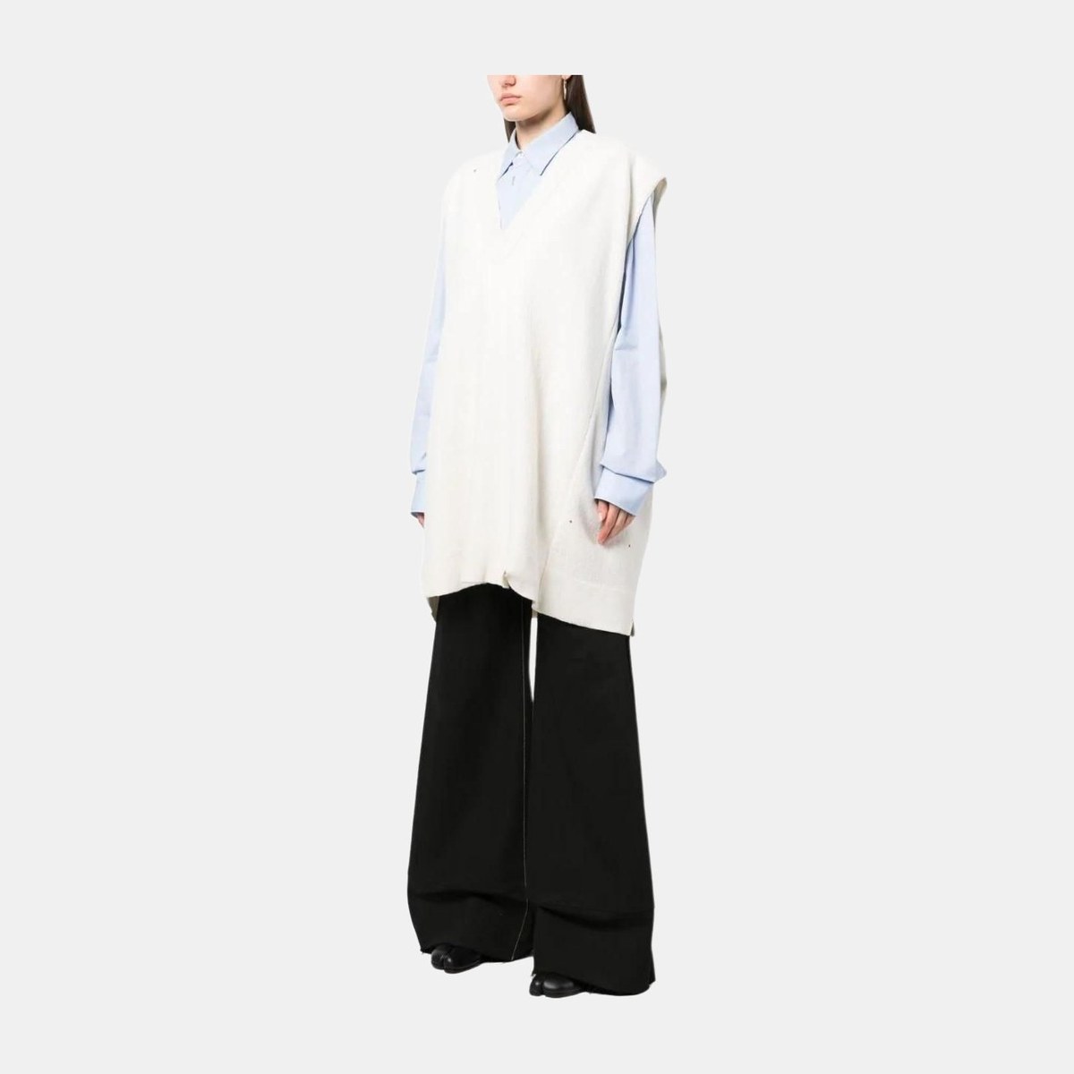 MM6 Maison Margiela V-Neck Sleeveless Sweater White