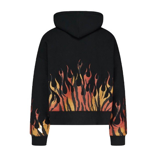 Palm Angels Tiger Flame Hoodie Black