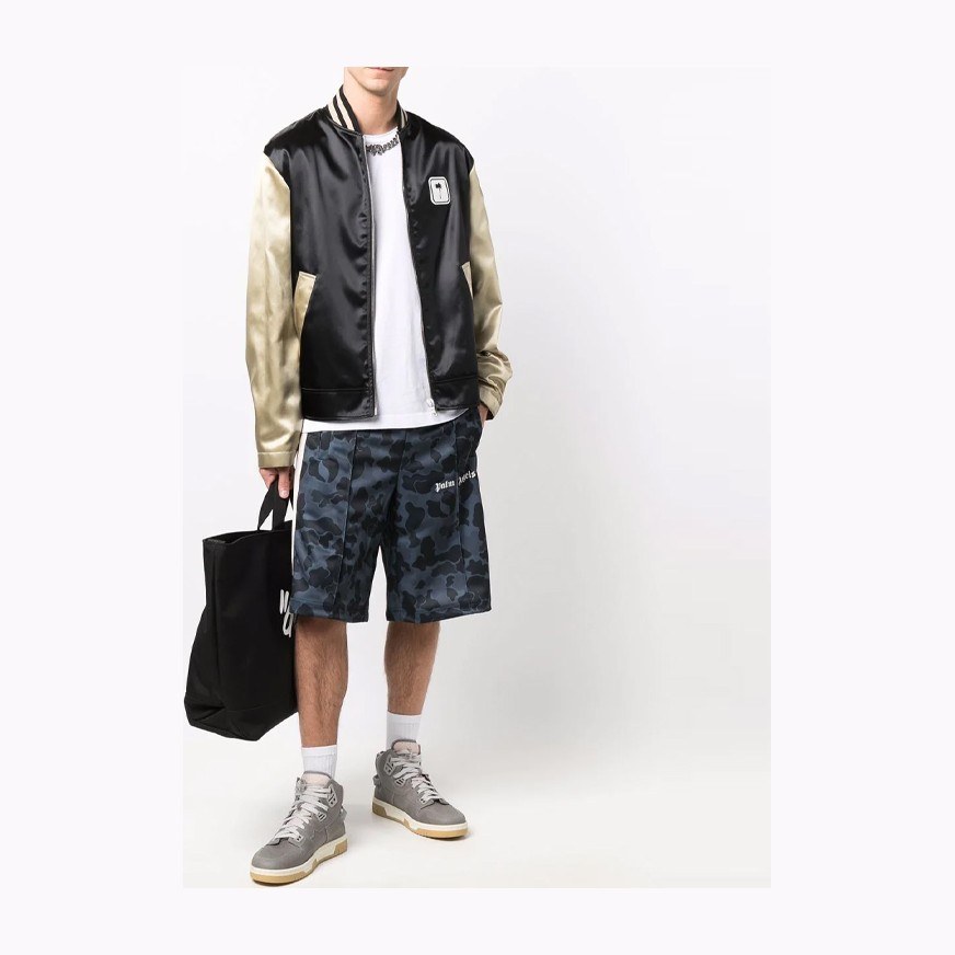 Palm Angels Camo Print Shorts Black
