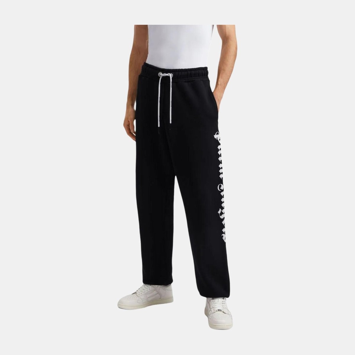 Palm Angels Logo Print Pants Black