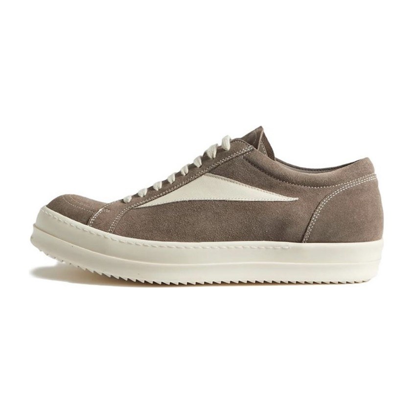 Rick Owens Low-Top Suede Sneakers Grey