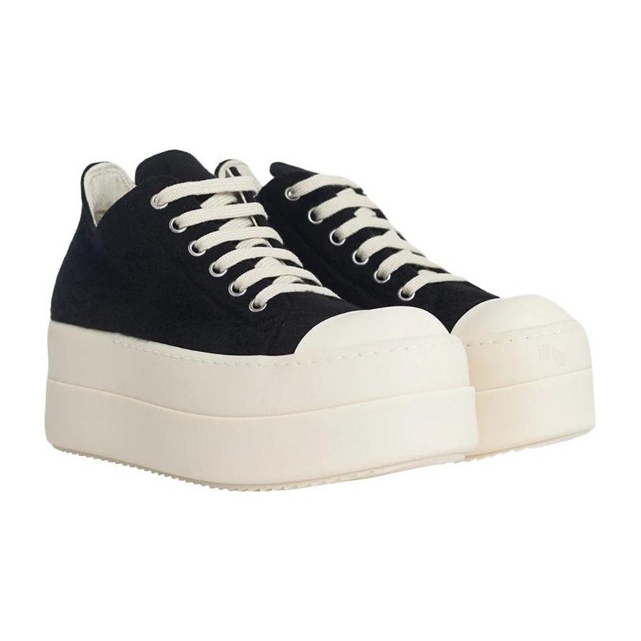 Rick Owens DRKSHDW Twill Platform Low Sneakers Black