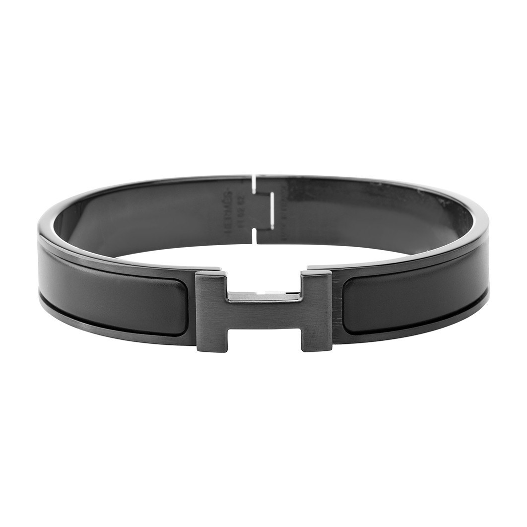 Hermes H Black Bracelet