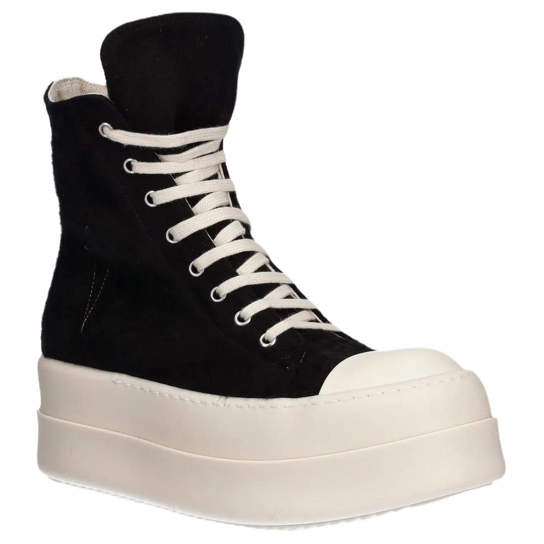 Rick Owens DRKSHDW Suede Platform Zip High Top Sneakers Black