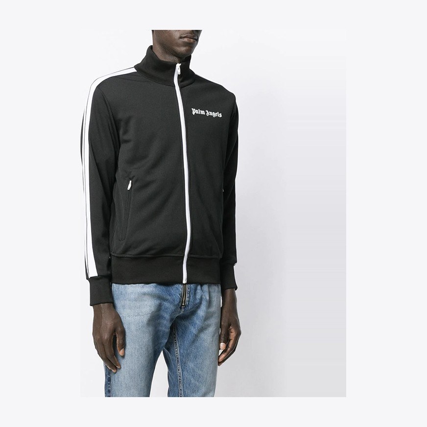 Palm Angels Zip-Up Track Jacket Black