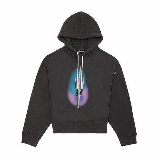 Palm Angels Cactus Hoodie Black