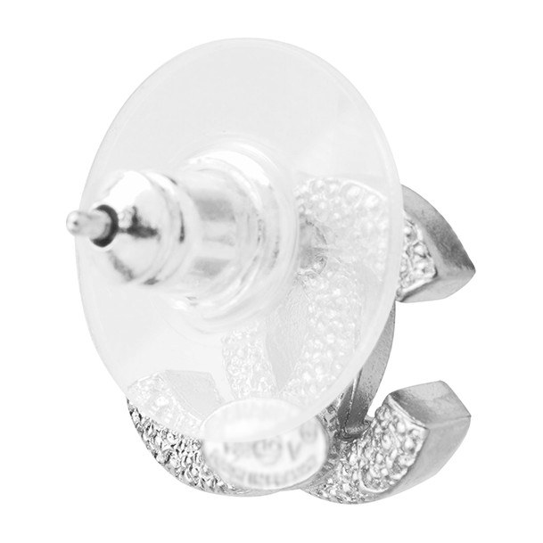 Chanel Classic Double C Earrings Silver