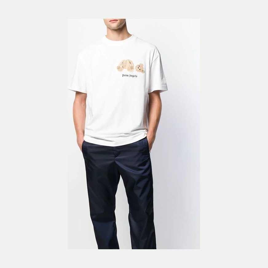 Palm Angels Flocked Teddy Bear T-Shirt White