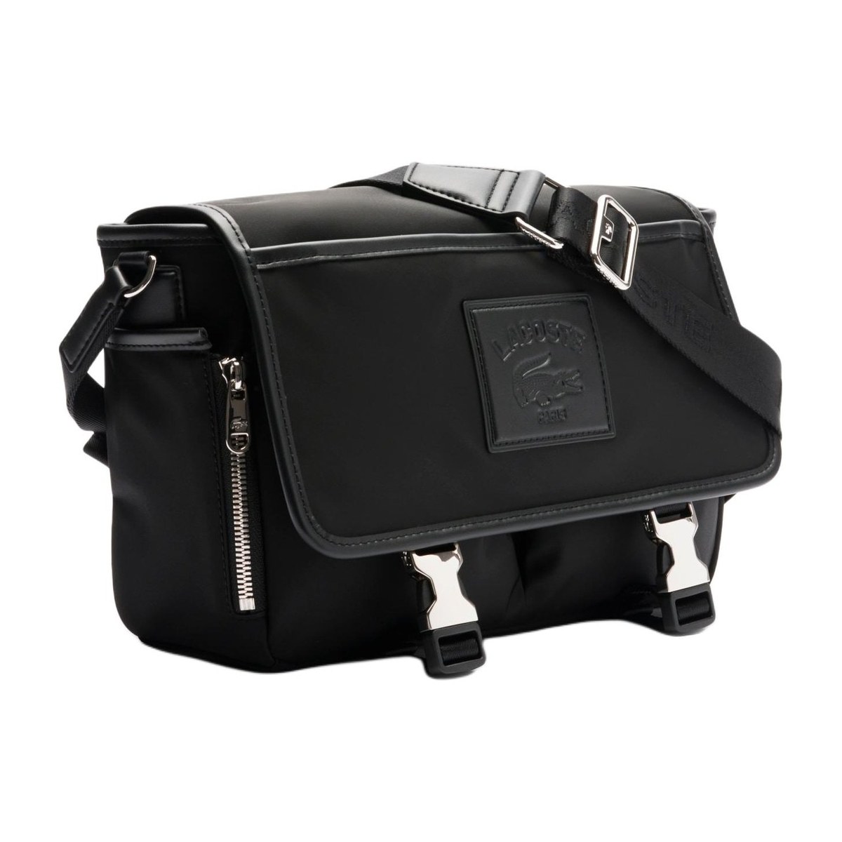 Lacoste Nylon Flap Bag Black
