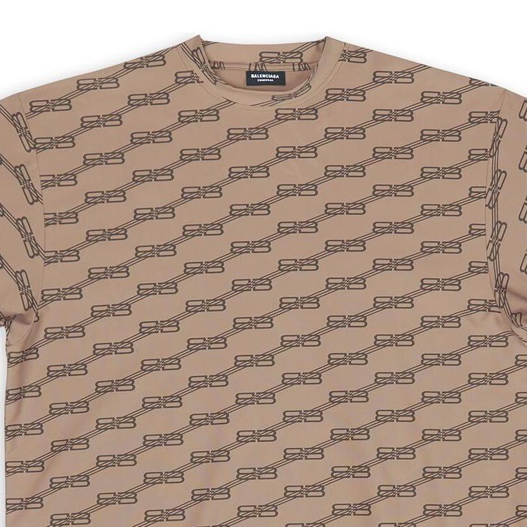 Balenciaga FW22 Logo Crewneck T-Shirt Brown
