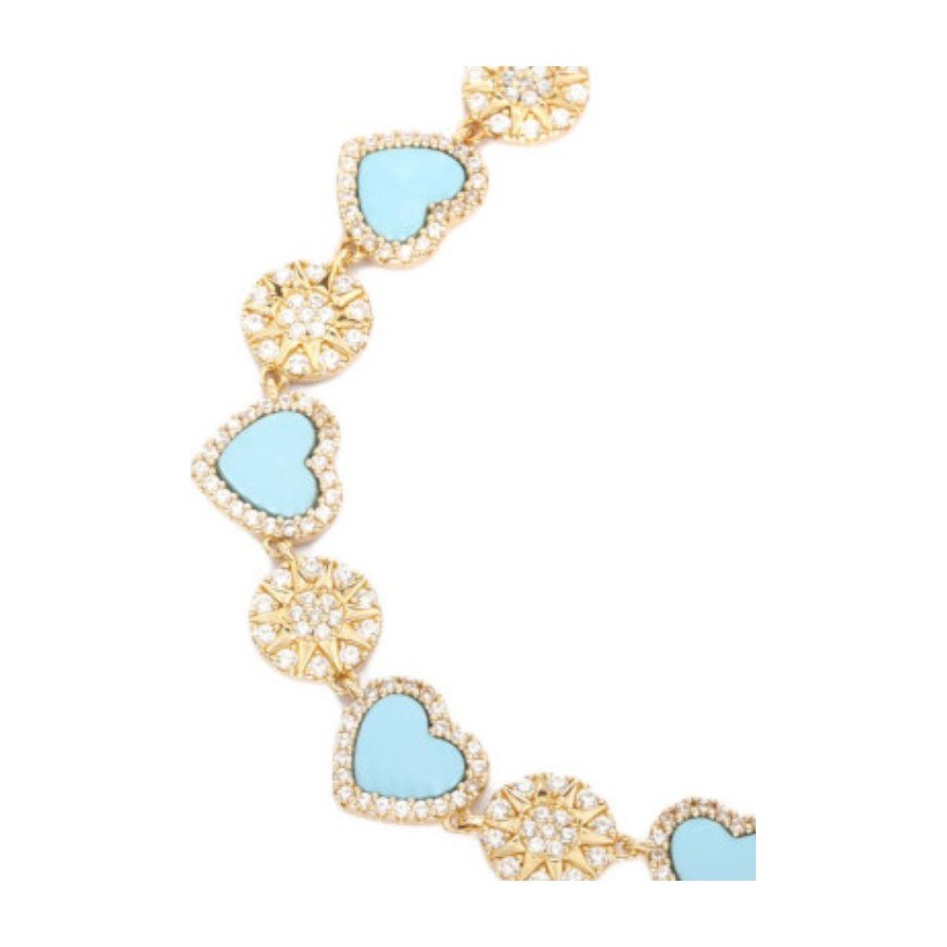 apm Monaco Adjustable Heart Silver Bracelet Gold