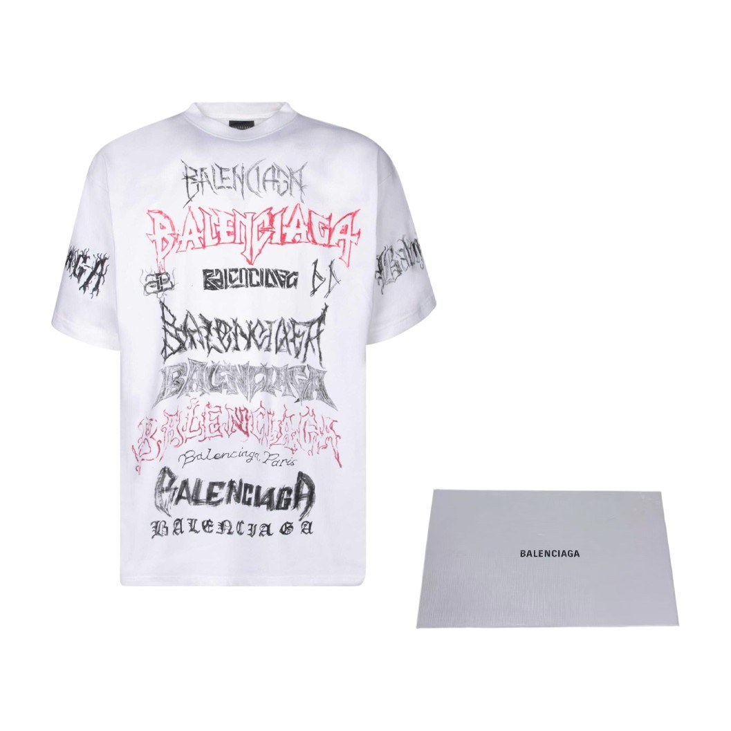 Balenciaga Logo Print T-Shirt White