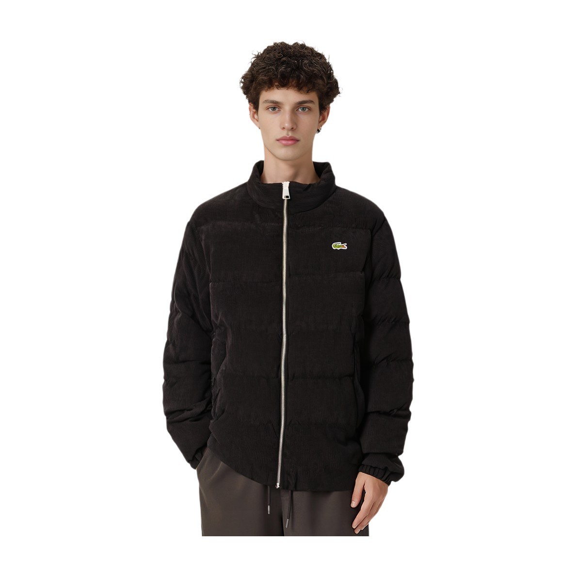 Lacoste Corduroy Zip Jacket Black