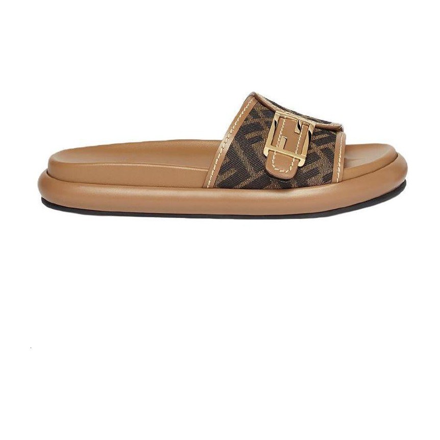 Fendi Baguette Slides Brown
