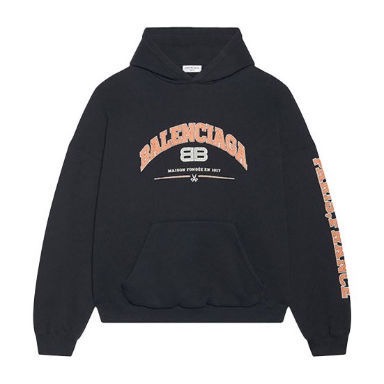 Balenciaga SS22 Logo Hoodie Black