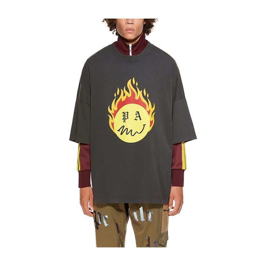 Palm Angels x Smiley SS21 T-Shirt Washed Black