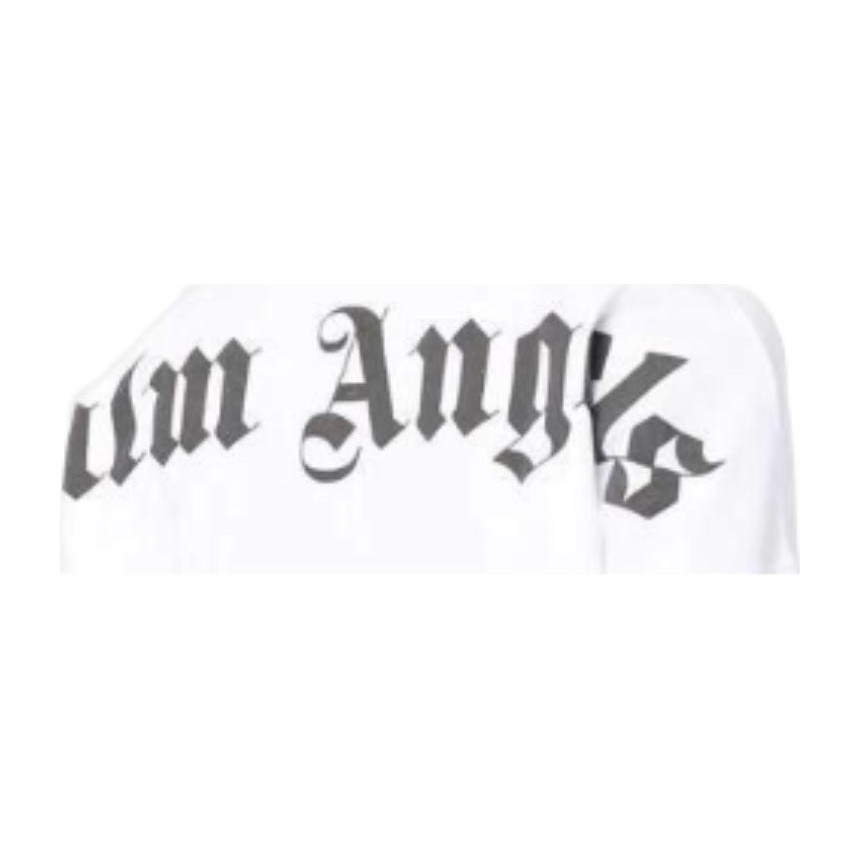 Palm Angels FW22 Logo Print Long Sleeve Tee White