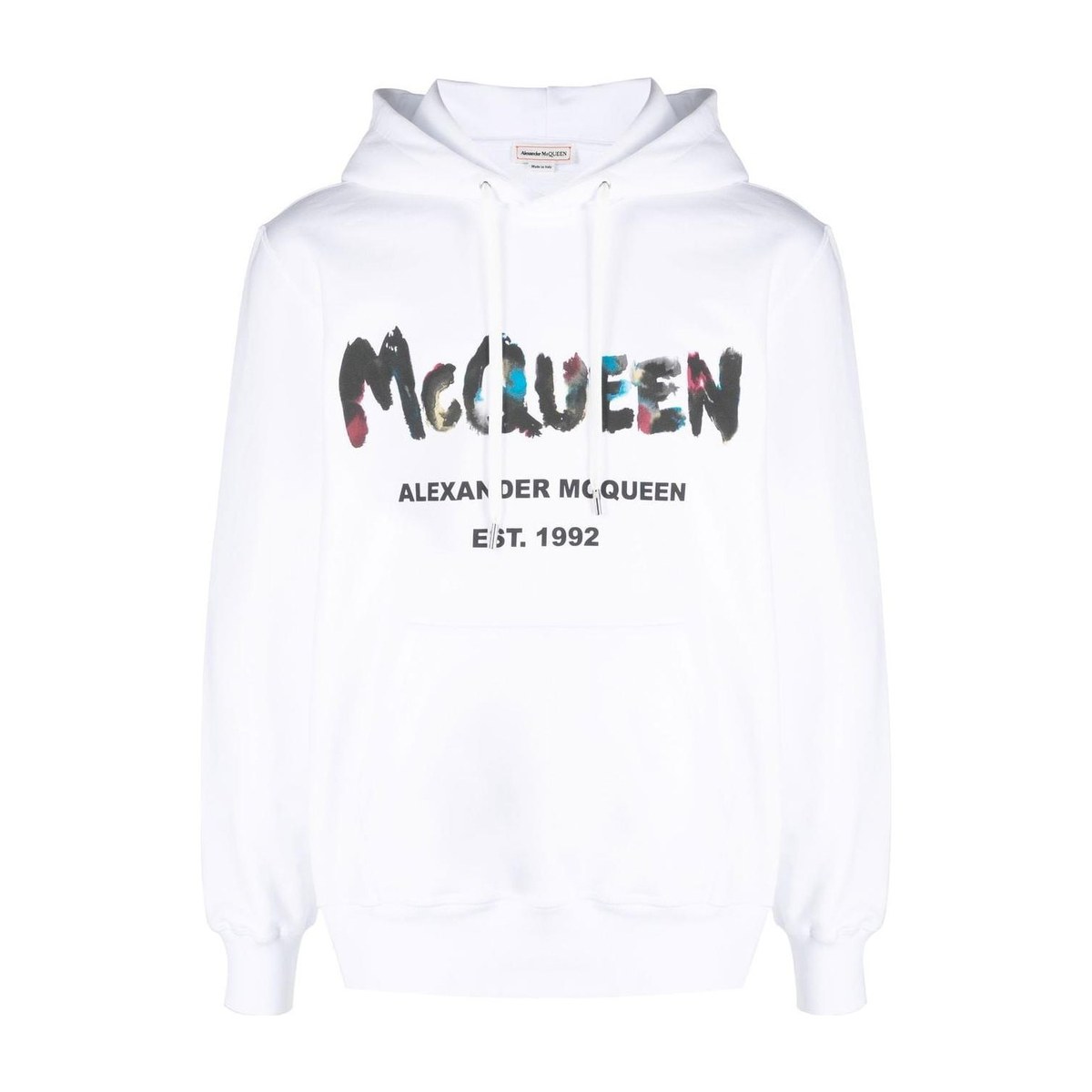 Alexander McQueen FW22 Graffiti Logo Hoodie White