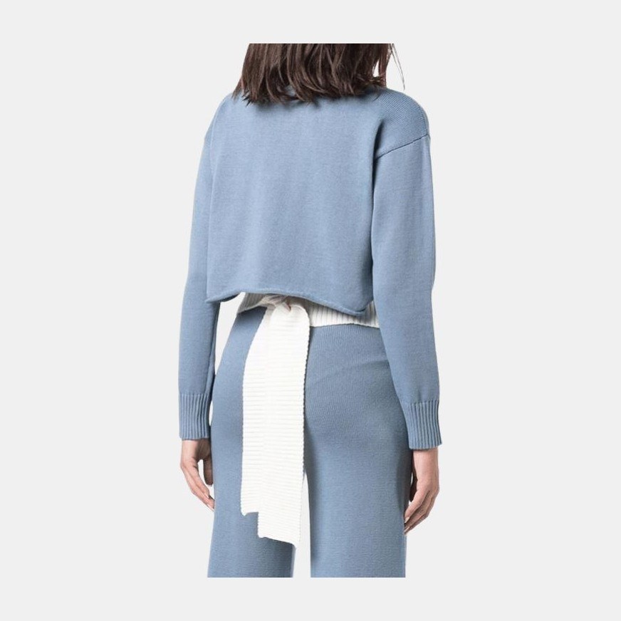 MM6 Maison Margiela FW21 Contrast Hem Wool Sweater Blue